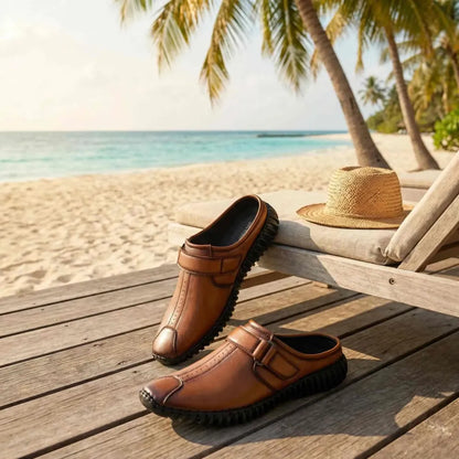 Men’s bantu style tan loafers - footwear