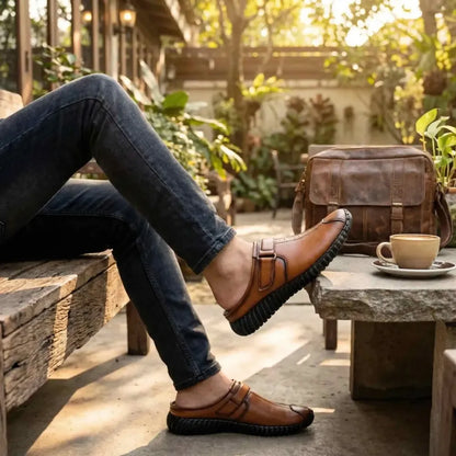 Men’s bantu style tan loafers - footwear