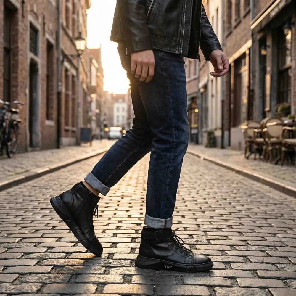 Men’s black casual boots