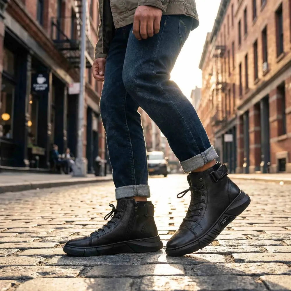 Men’s black casual boots