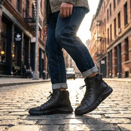 Men’s black casual boots