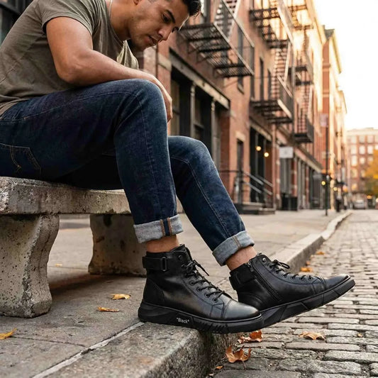 Men’s black casual boots