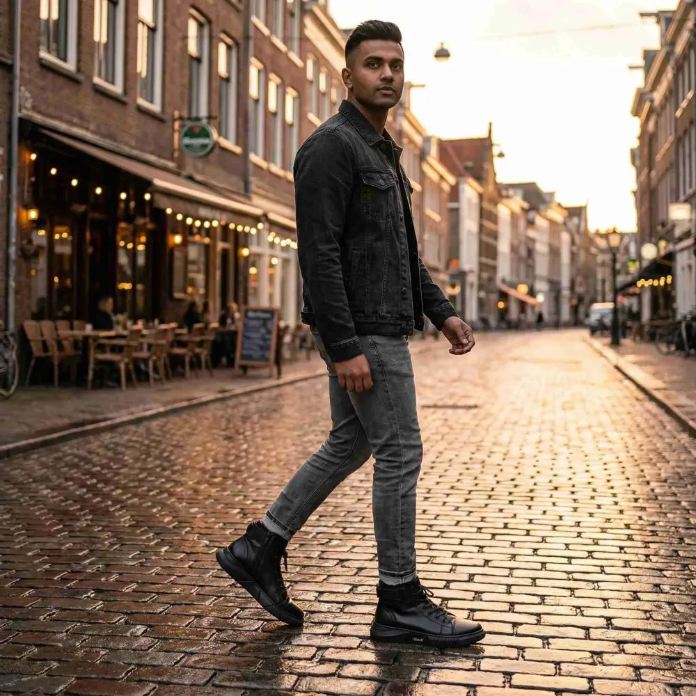 Men’s black casual boots