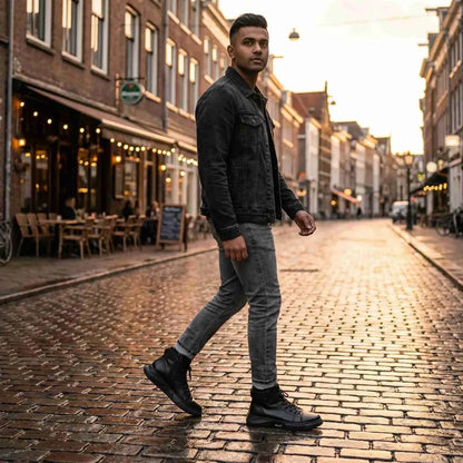 Men’s black casual boots