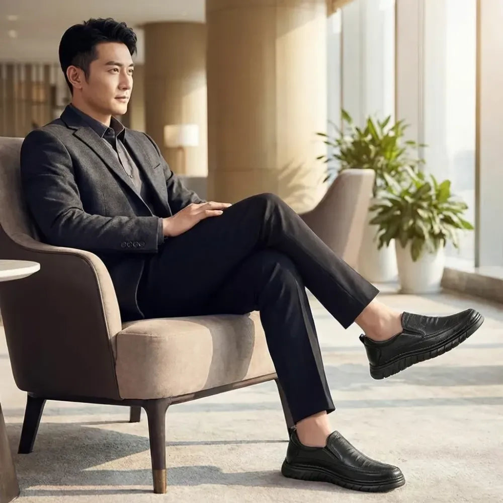 Men’s black formal slip-ons