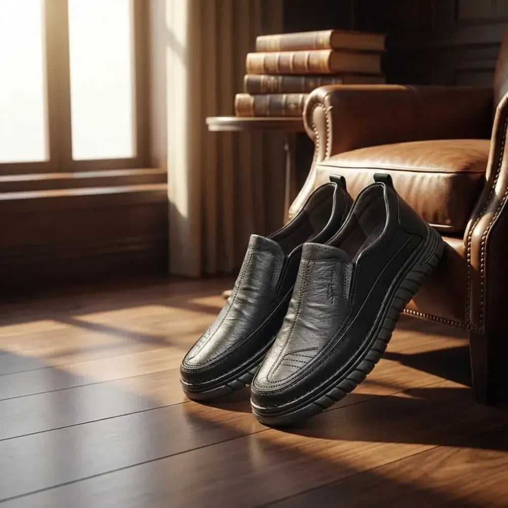 Men’s black formal slip-ons