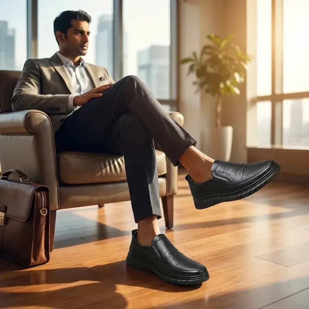 Men’s black formal slip-ons