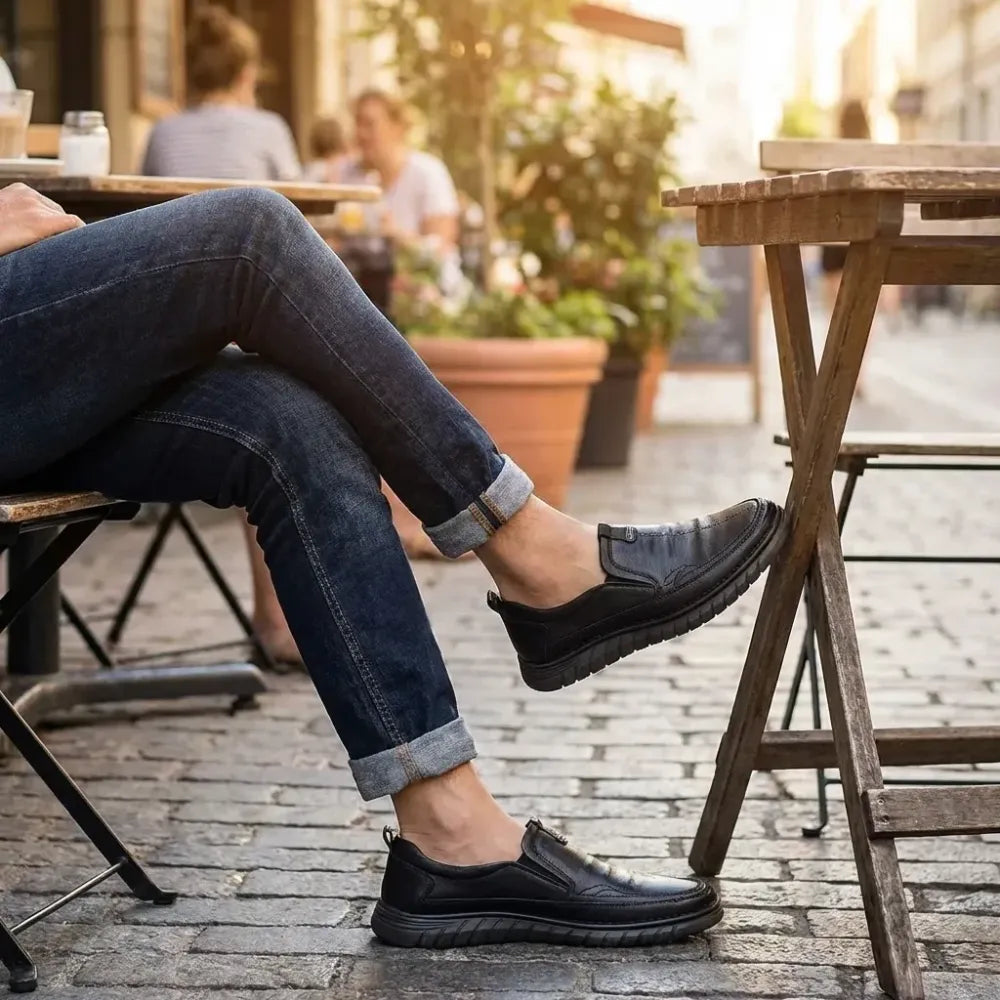 Men’s casual synthetic loafers - footwear