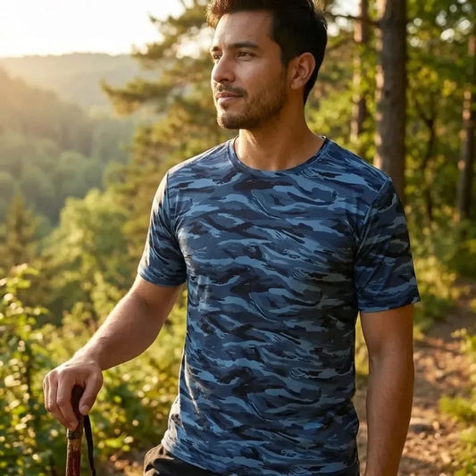 Men’s cotton printed t-shirt – blue