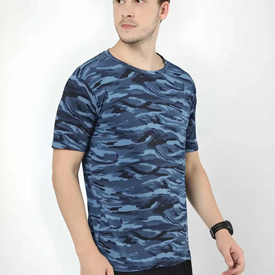 Men’s cotton printed t-shirt – blue