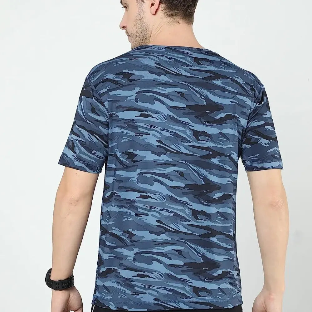 Men’s cotton printed t-shirt – blue