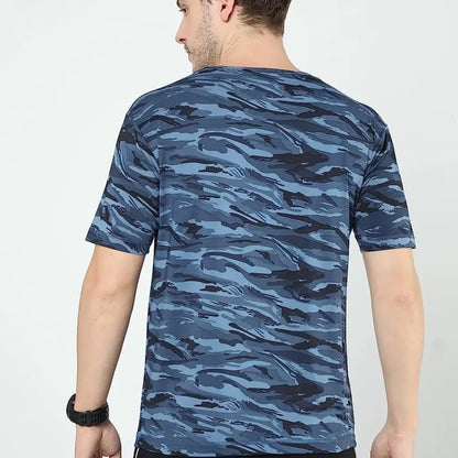 Men’s cotton printed t-shirt – blue