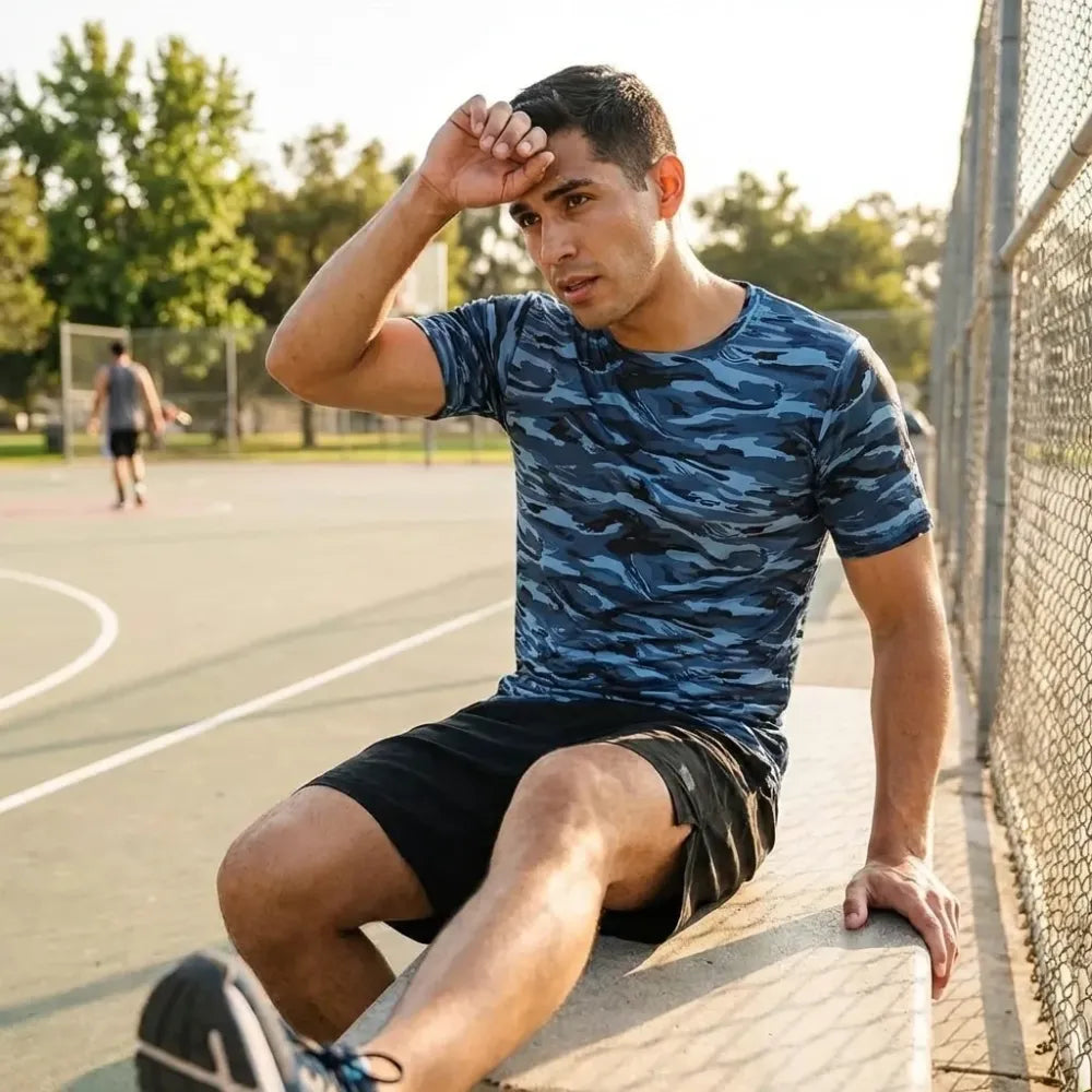 Men’s cotton printed t-shirt – blue
