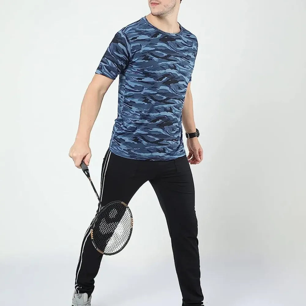 Men’s cotton printed t-shirt – blue