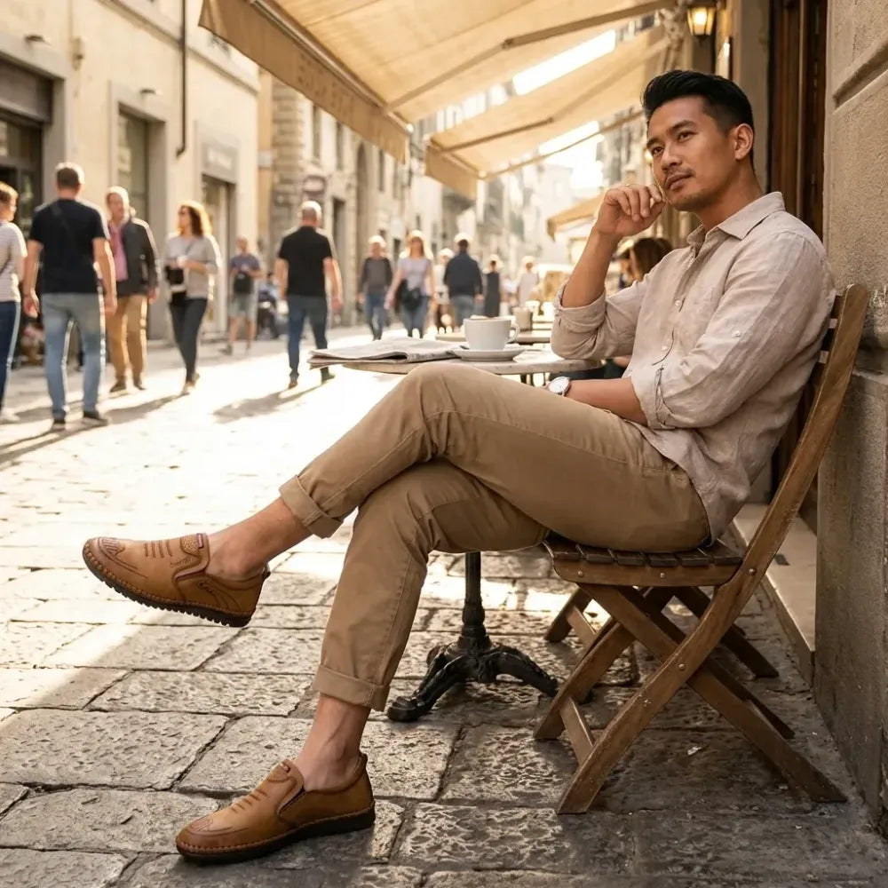 Mens leather shoes - footwear