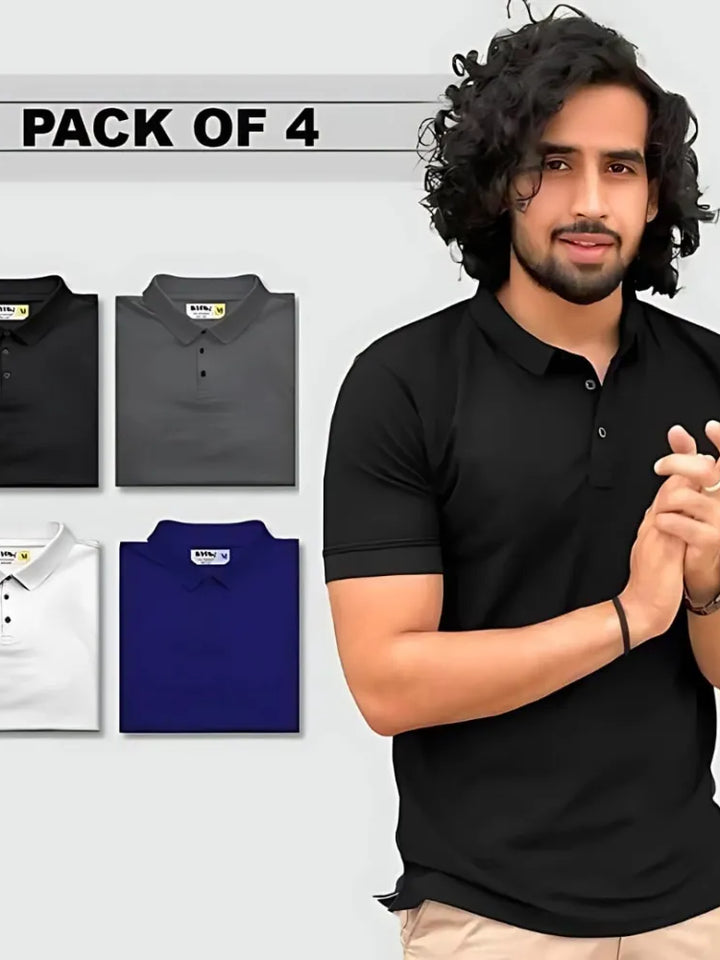 Men's Polo T-Shirt (Pack Of 4)