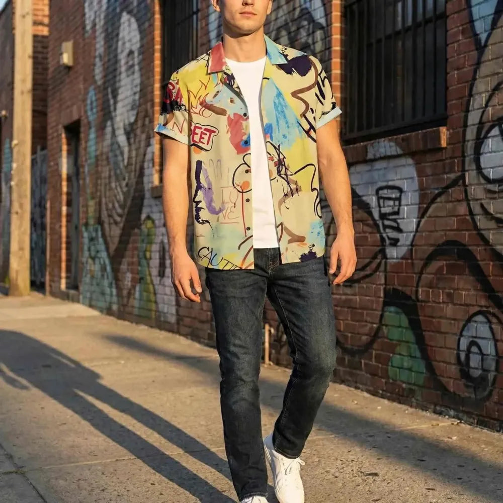 Men’s printed rayon casual shirt