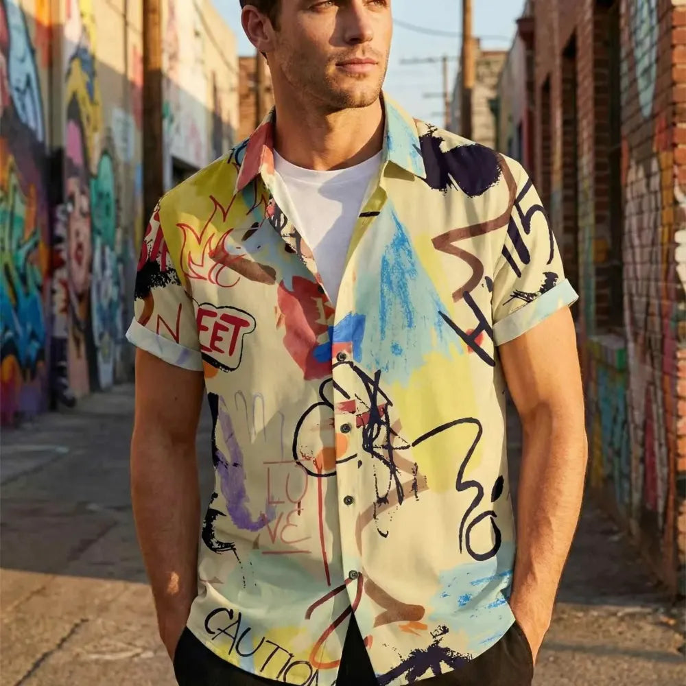 Men’s printed rayon casual shirt