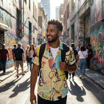 Men’s printed rayon casual shirt