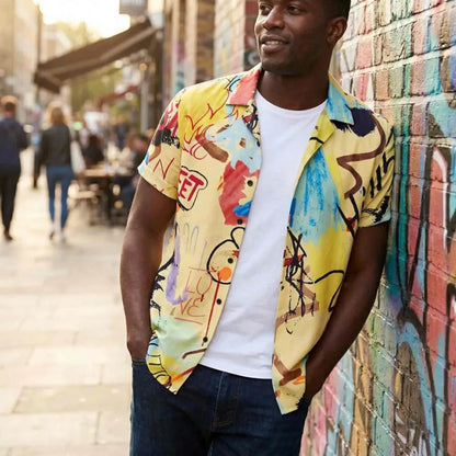 Men’s printed rayon casual shirt
