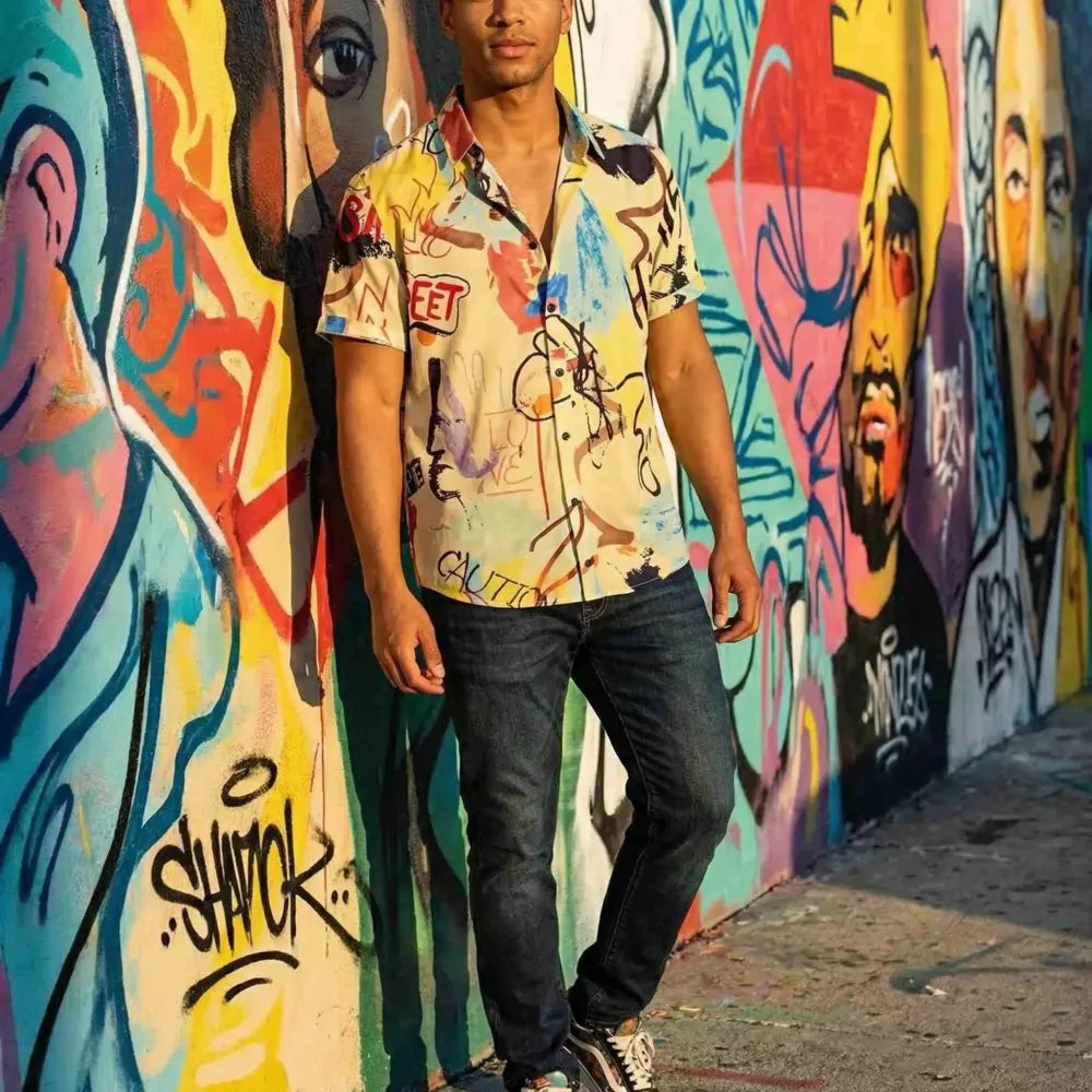Men’s printed rayon casual shirt