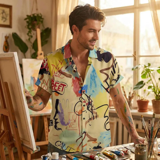 Men’s printed rayon casual shirt