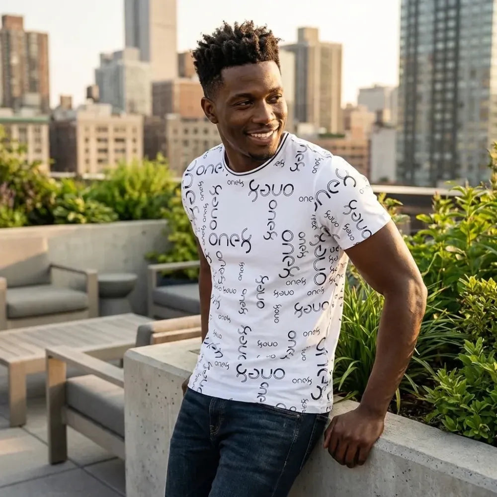 Men’s printed white t-shirt