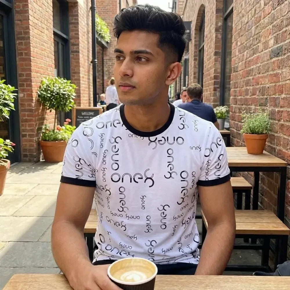Men’s printed white t-shirt