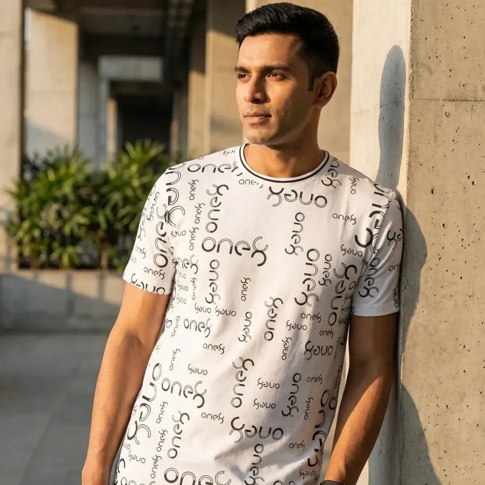Men’s printed white t-shirt
