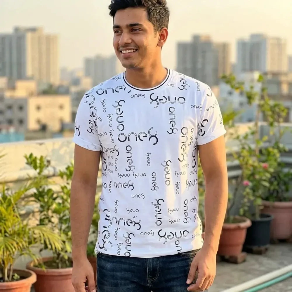 Men’s printed white t-shirt