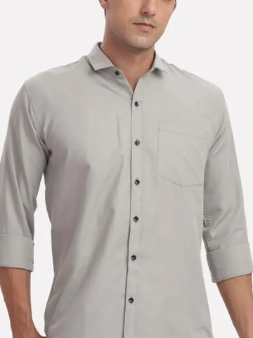 Men's Satin Casual Shirt – Grey