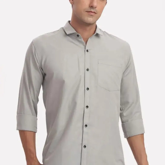 Men’s satin casual shirt – grey