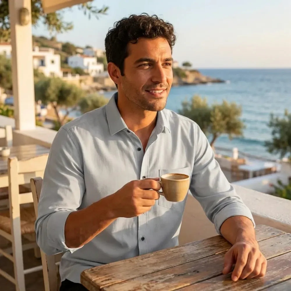 Men’s satin casual shirt – grey