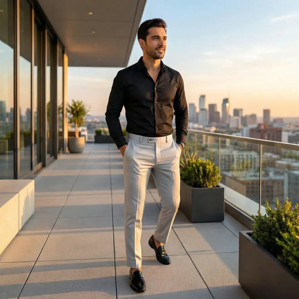 Men’s slim fit formal trousers – pack of 2