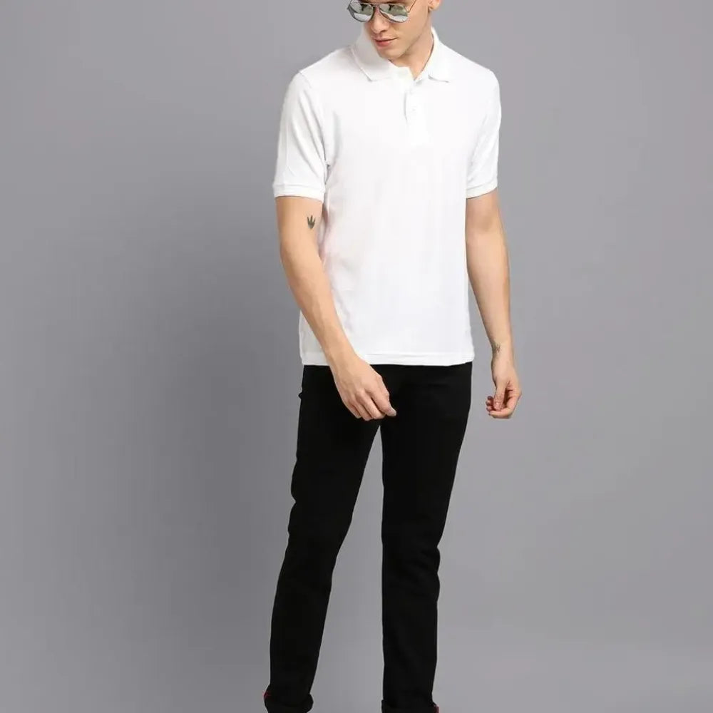 Men’s solid polo t-shirt