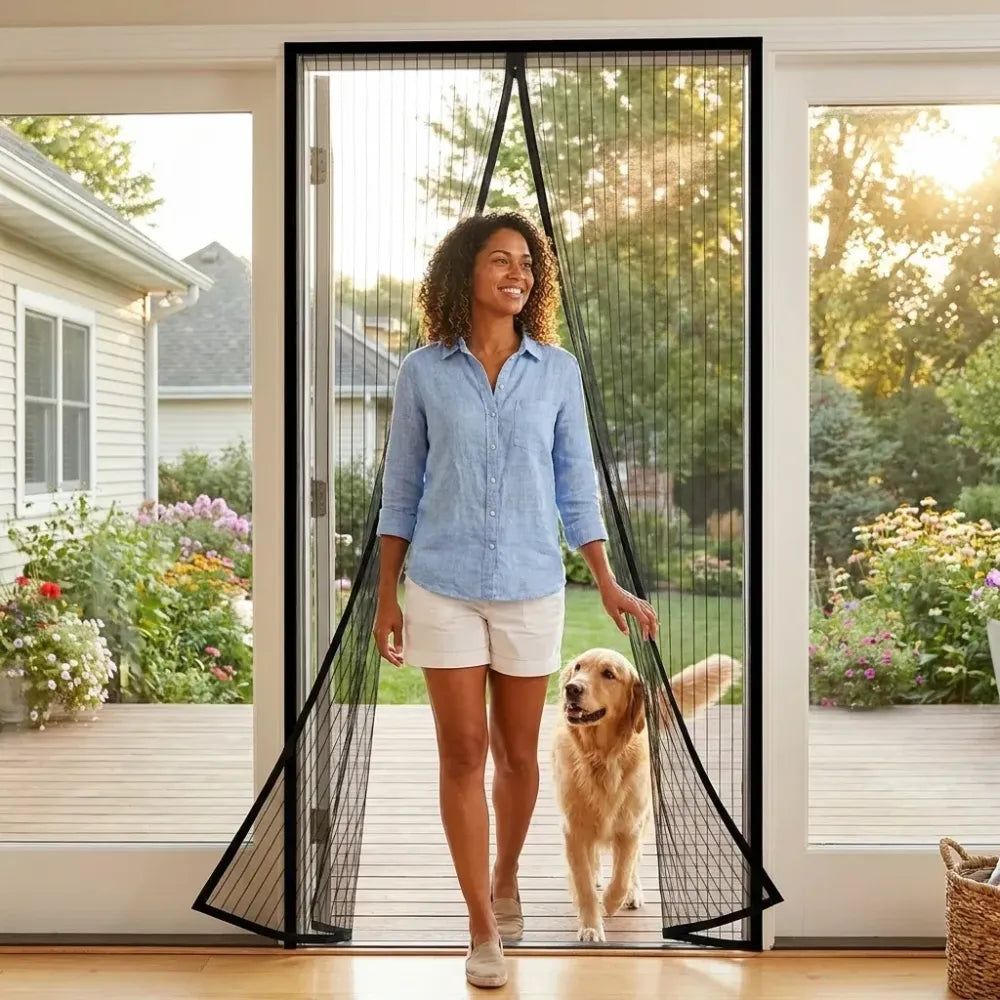 Mesh magnetic mosquito net curtain
