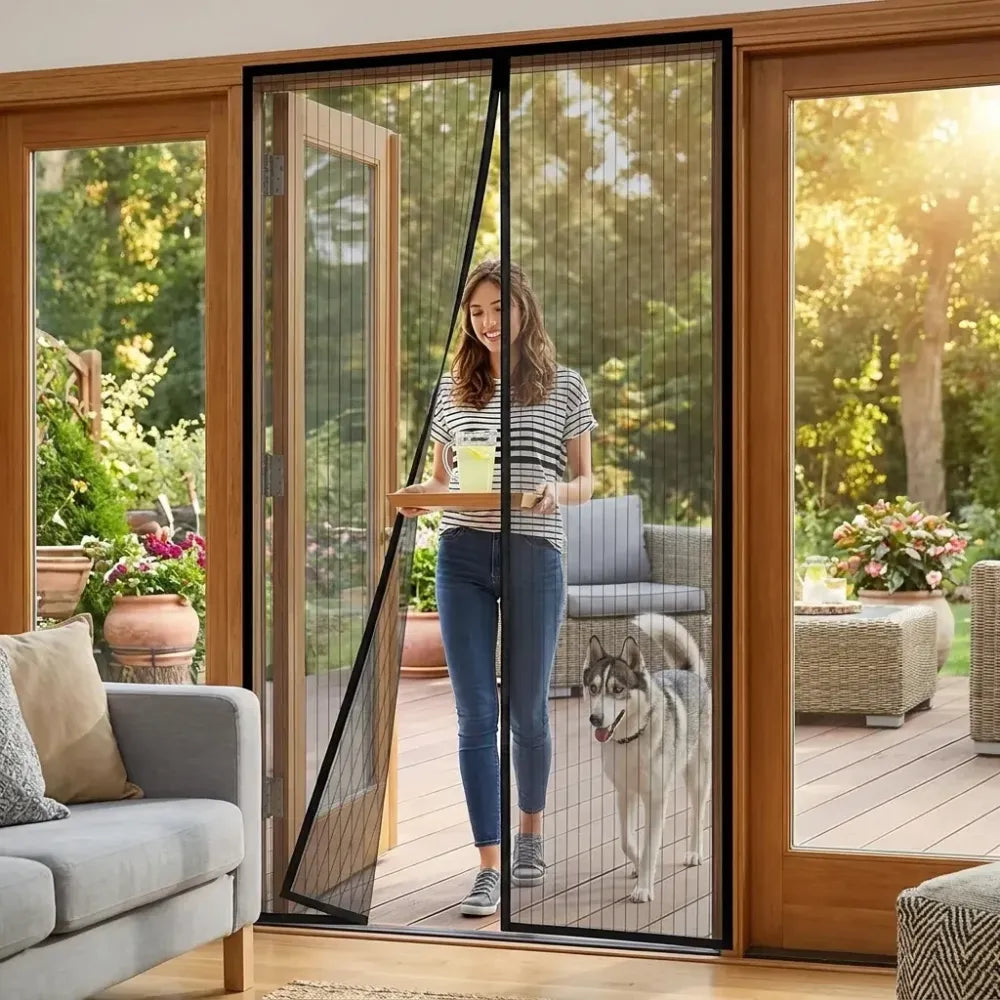 Mesh magnetic mosquito net curtain