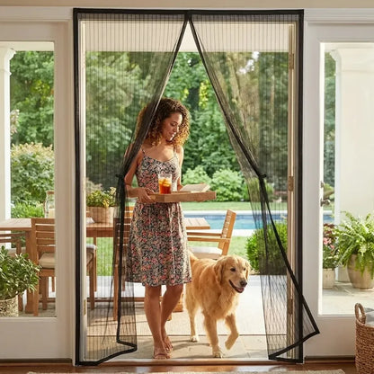 Mesh magnetic mosquito net curtain