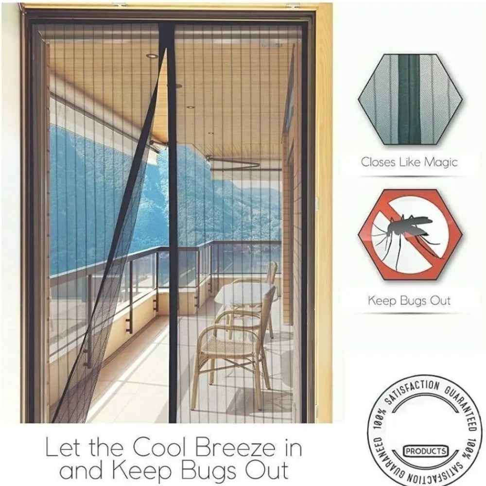 Mesh screen net home magnetic foldable anti mosquito door curtains