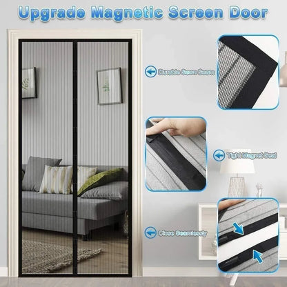 Mesh screen net home magnetic foldable anti mosquito door curtains