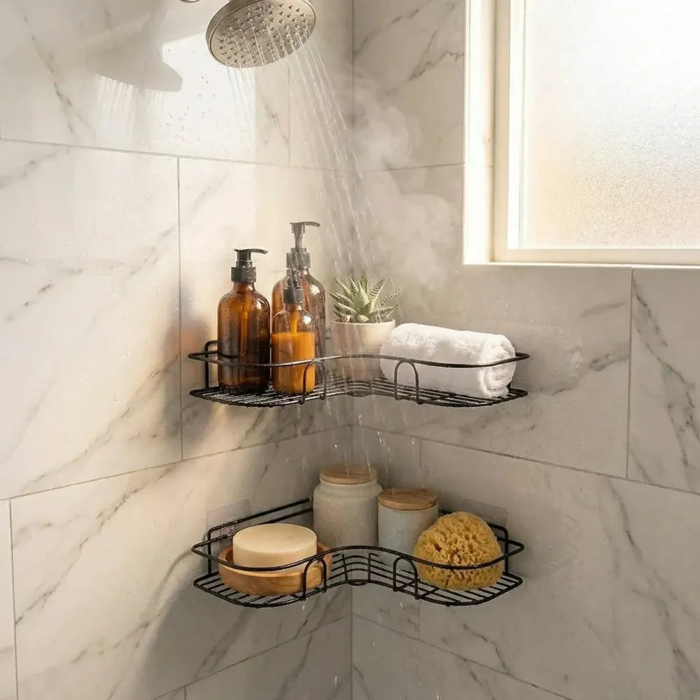 Metal bathroom corner rack storage shelves