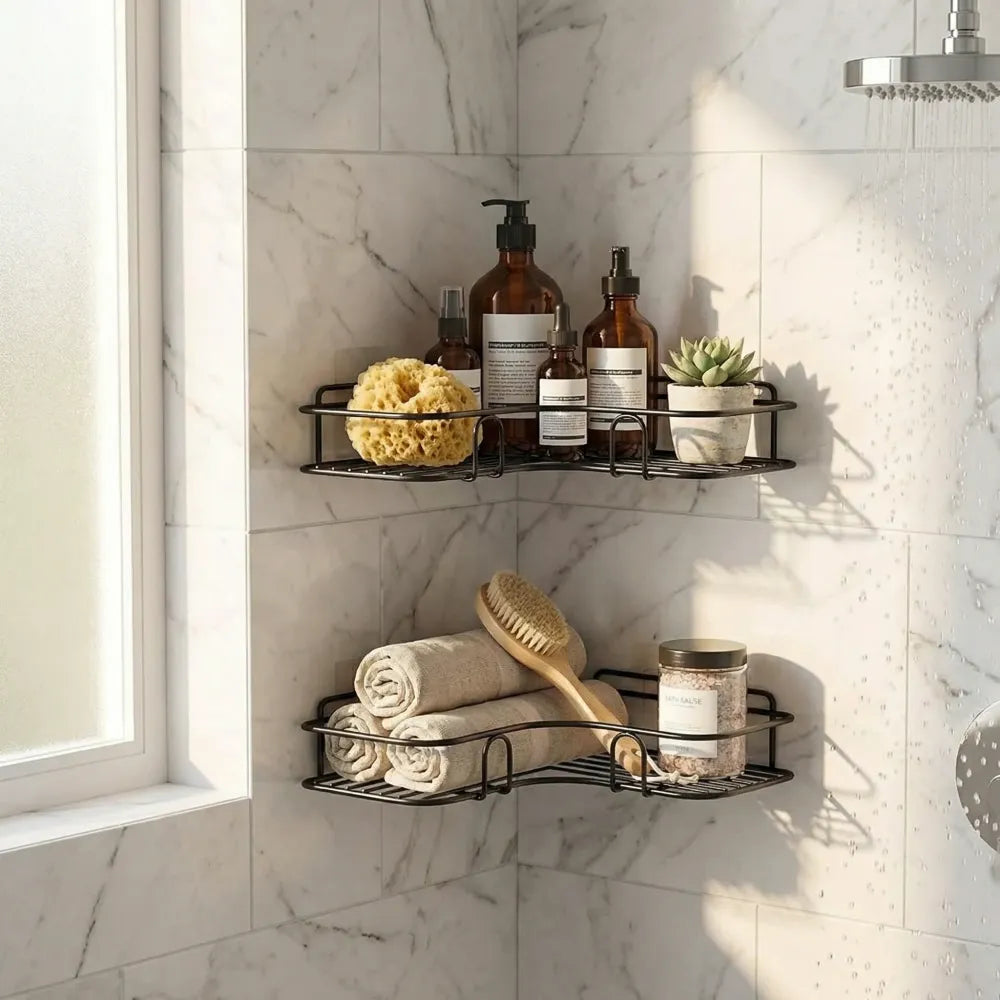 Metal bathroom corner rack storage shelves