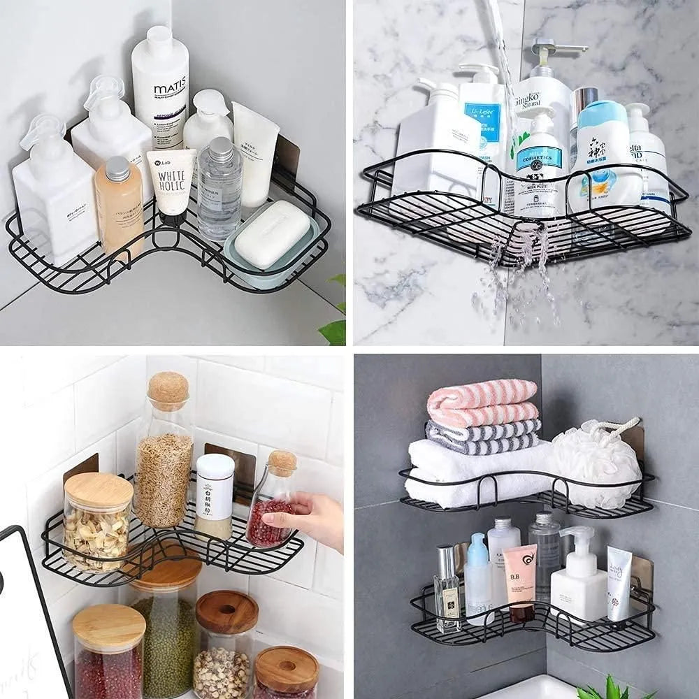 Metal bathroom corner rack storage shelves