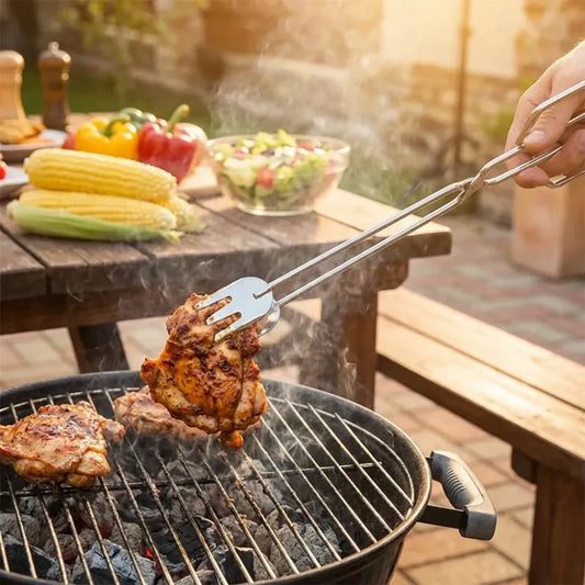 Metal bbq tongs clamp - home & kitchen