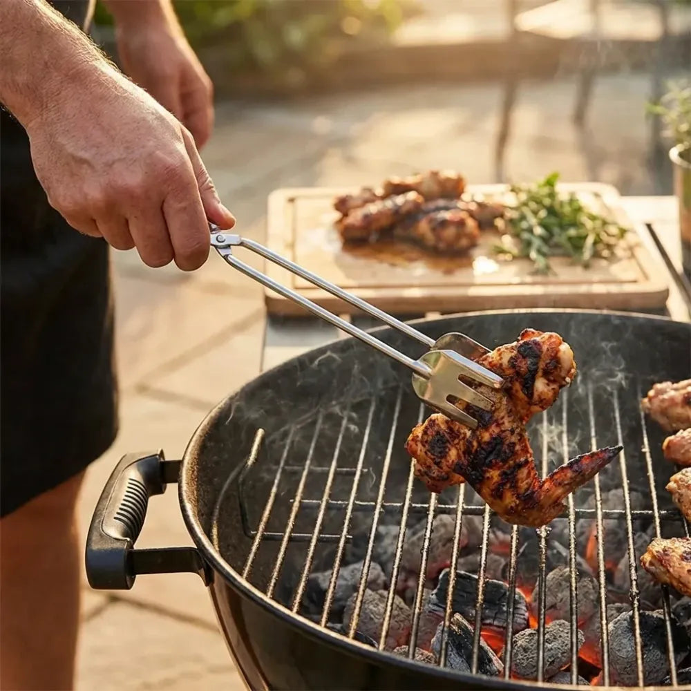 Metal bbq tongs clamp - home & kitchen