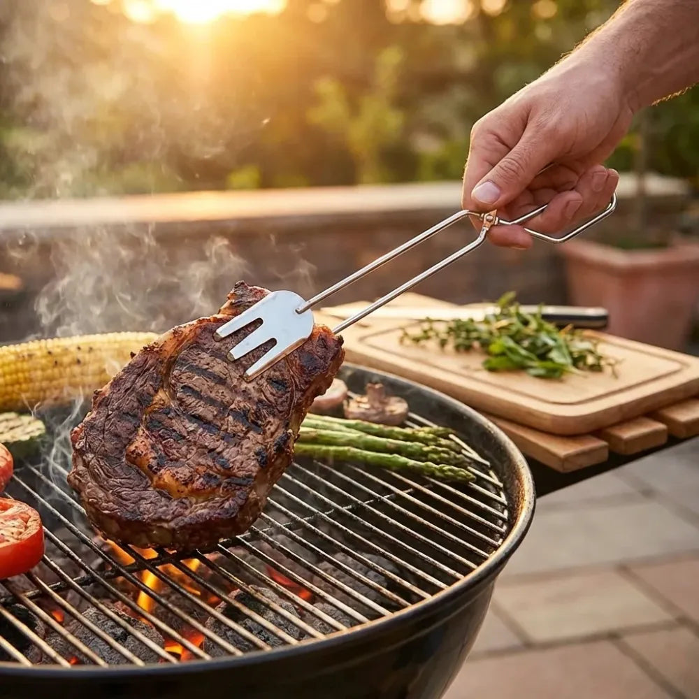 Metal bbq tongs clamp - home & kitchen