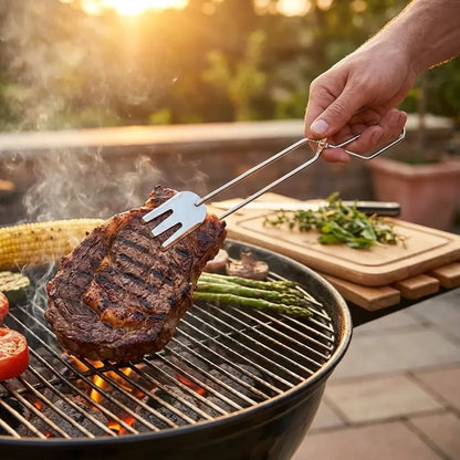 Metal bbq tongs clamp - home & kitchen