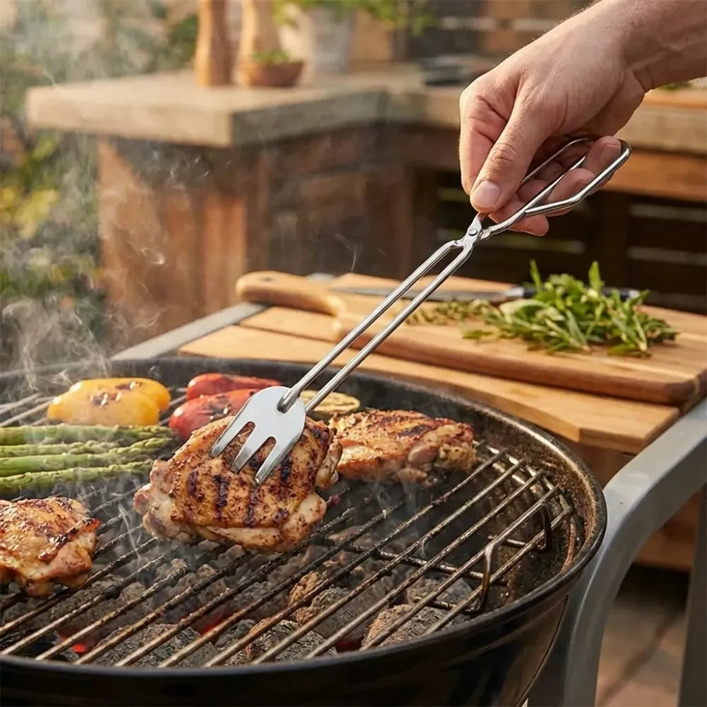 Metal bbq tongs clamp - home & kitchen