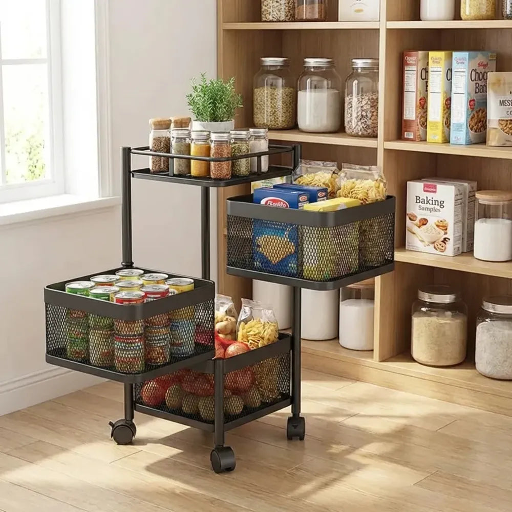 Metal kitchen storage trolley - home &