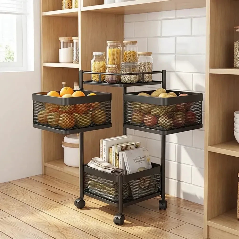 Metal kitchen storage trolley - home &